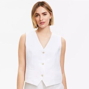 LOFT White Vest Sleeveless Top